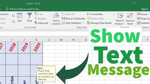 How To Display Text OR Pop Up Message In MS Excel | Show Message When A Cell Is Clicked