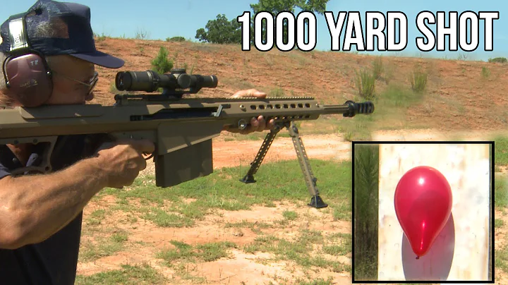 1000 yd Standing Barrett 50 cal quick scope shot i...
