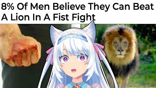 MEN THINK THEY CAN BEAT A LION? | Milky Mew reacts to Memes That Only Men Will Understand