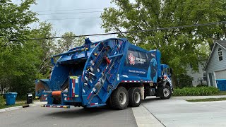 Republic services 520 Peterbilt rear loader on recycling #1023￼