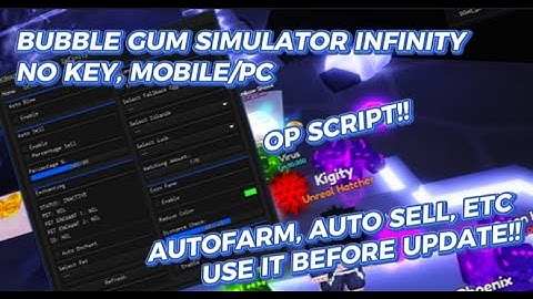 [ PASTEBIN ] BEST Bubble Gum Simulator Infinity SCRIPT 🫧 NO KEY Mobile, PC Auto Farm, Auto Bubble