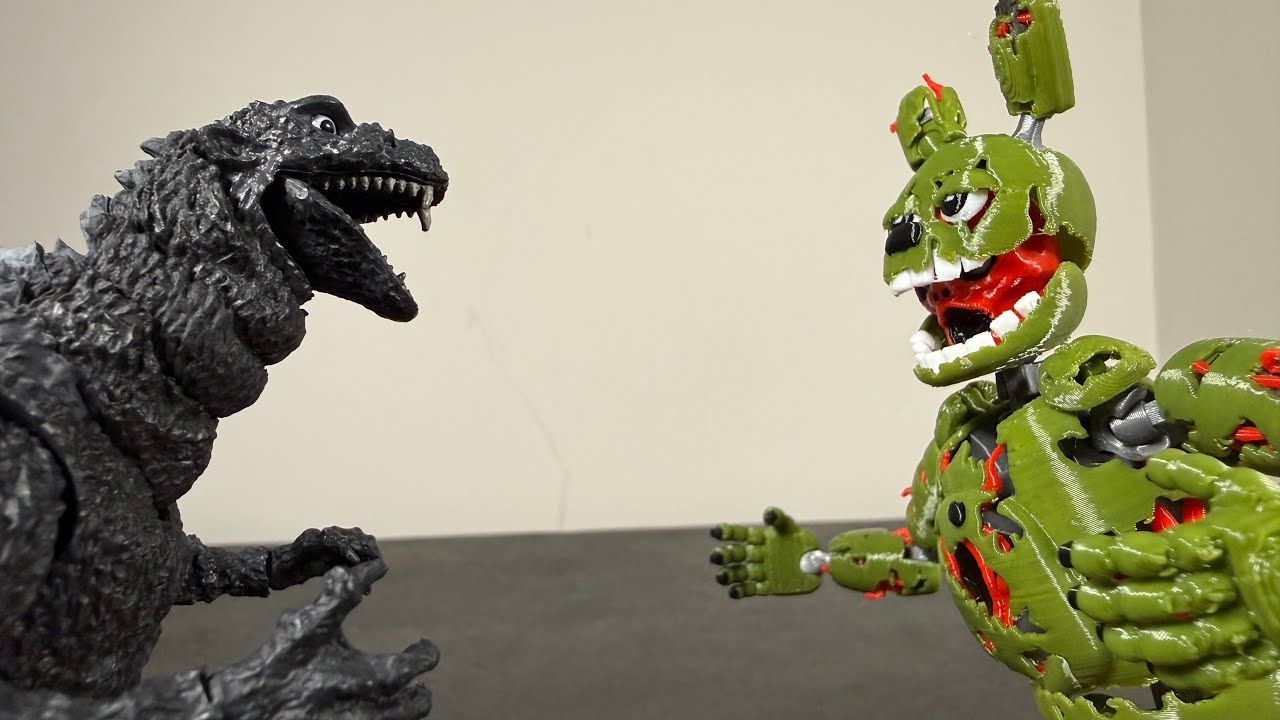 The Man In the Suit vs Springtrap | Short stop motion battle - YouTube