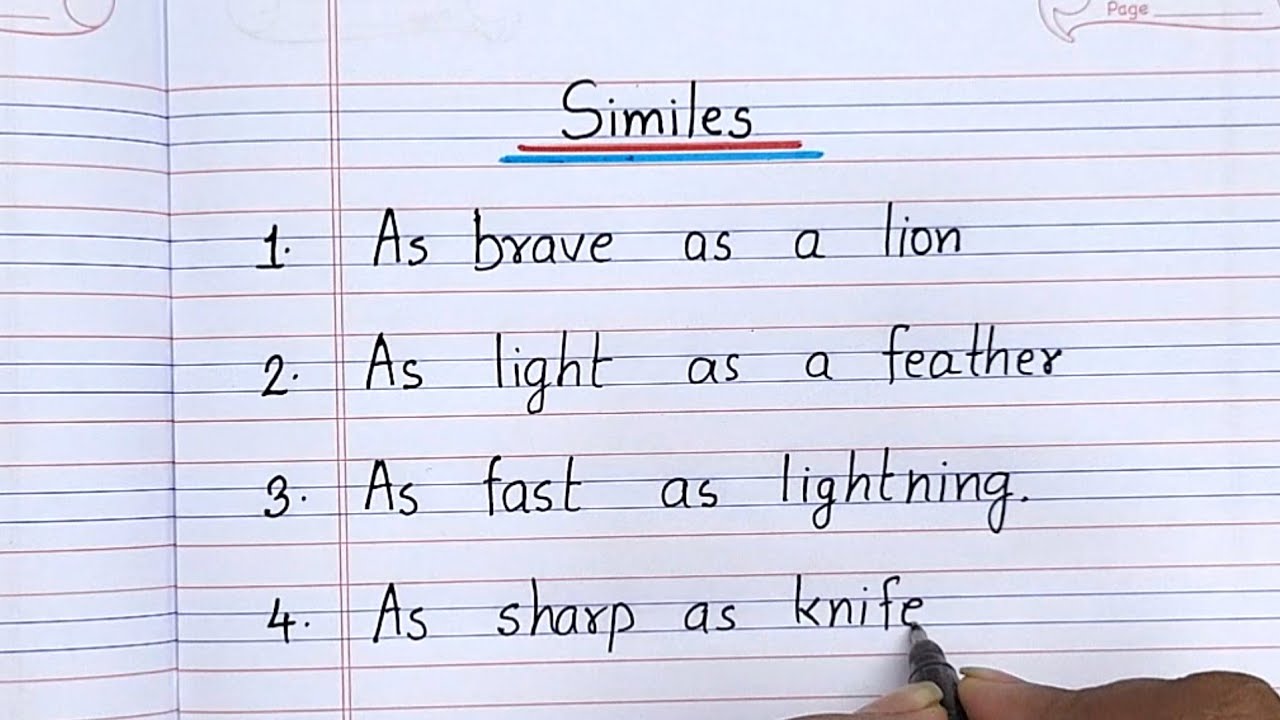 Similes | what is Simile | example of simile | 10 common Similes - YouTube