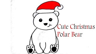 How to Draw a Cute Christmas Polar Bear Easy Drawing Step by step Polar Bear