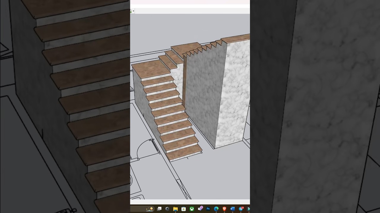 ✅Staircase Design advance method inside Sketchup #viral #sketchup #cad