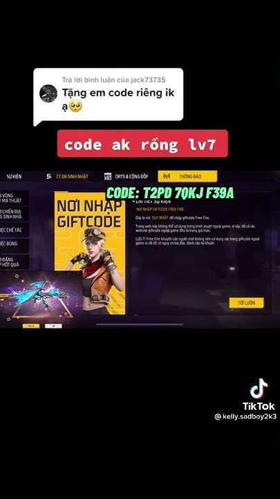 code: free fire code đại lộ danh vọng 1000 lượt nhập súng nâng cấp lv7# ...