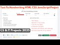 HTML Css JavaScript Project | Text to Handwriting Converter Project | Coding for Beginners