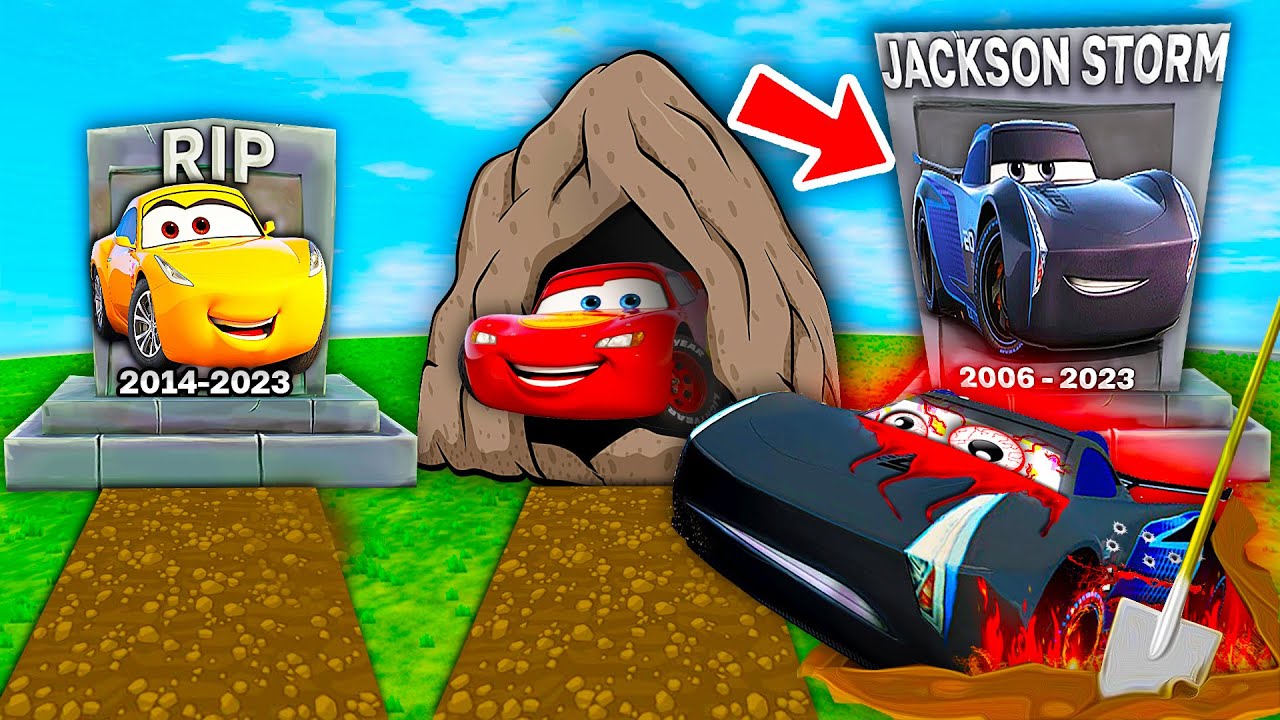 Lightning McQueen GRAVE vs Jackson Storm GRAVE vs RIP Cruz Ramirez! Big