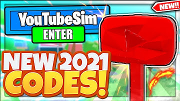 (2021) YOUTUBE SIMULATOR CODES *FREE BOOSTS* ALL NEW OP ROBLOX YOUTUBE SIMULATOR CODES!