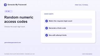 How to Generate a Random PIN | 3 to 10 Digit Access Codes