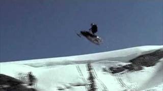 Snowmobile Jump Fail.