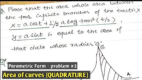 AREA OF CURVES QUADRATURE | PARAMETRIC FORM | PROBLEM #4