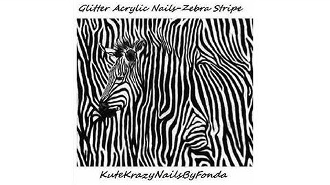 Glitter Acrylic Nail Art Tutorial (2 MIN) - Zebra Stripe by Fonda
