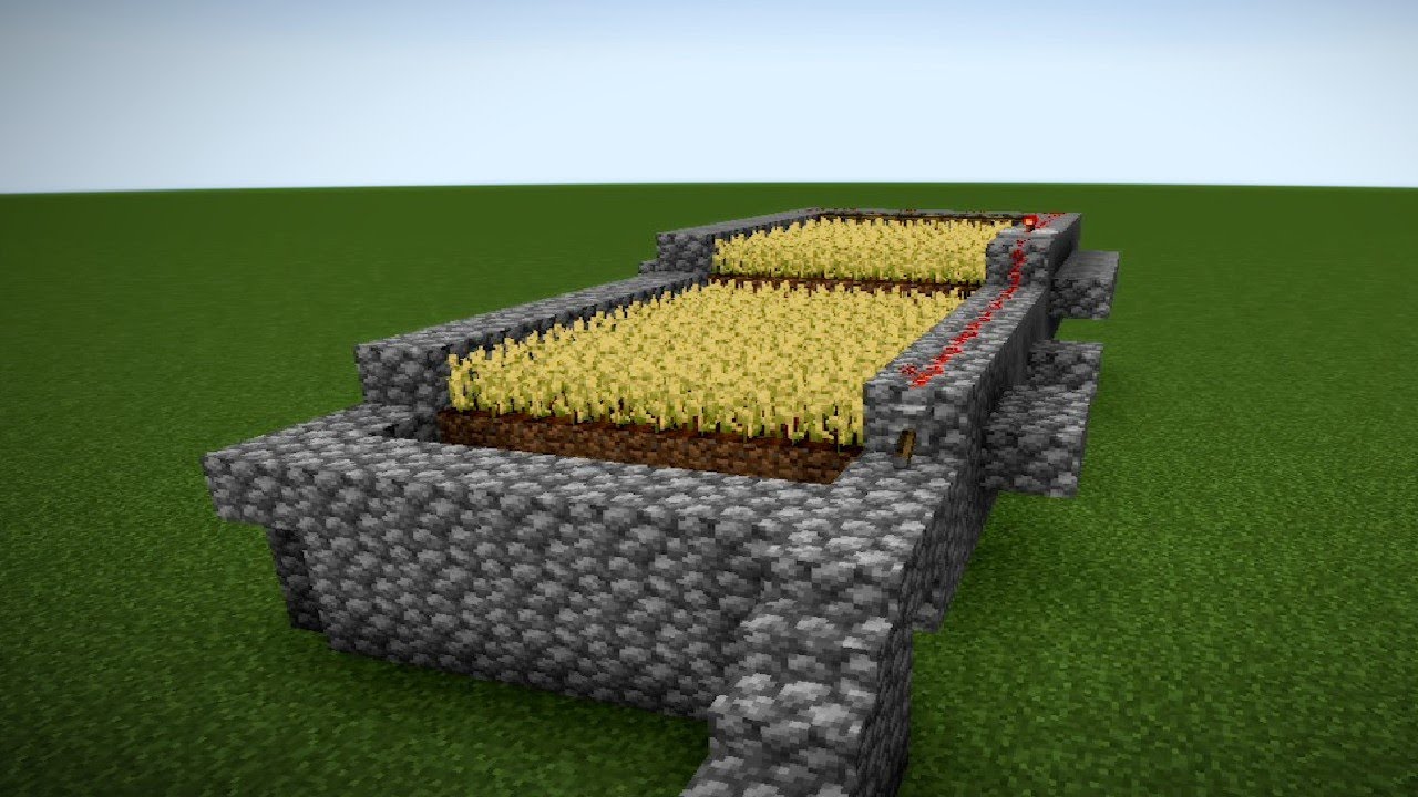 Minecraft tutorial: COMO CONSTRUIR UM FARM DE TRIGO AUTOMÁTICO NO ...