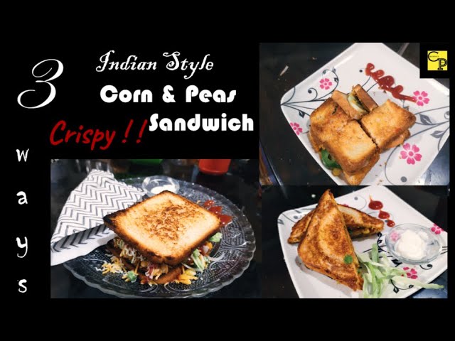 Crispy Corn Peas Indian Sandwich | Twist in Bombay Toast | Crunchy Onion Tomato Cheese Toast