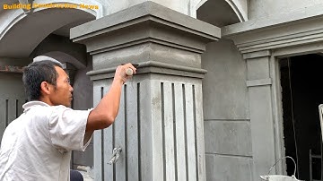 Innovative And Quick Concrete Column Construction And Decoration Techniques Using Sand-Cement Bricks