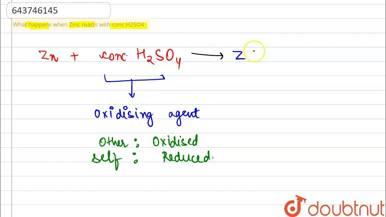 What happens when zinc reacts with conc h2so4 10 study of sulphuric