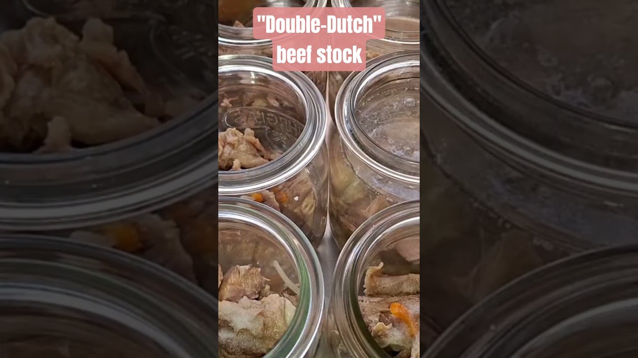 Double Dutch Beef Stock #weckipedia #waterbathcanning #beefstock #beef #beefrecipe #canning #broth