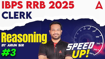 IBPS RRB Clerk Reasoning Practice Set-3 | IBPS RRB Clerk Reasoning Classes 2025 Tamil | By Arun Sir