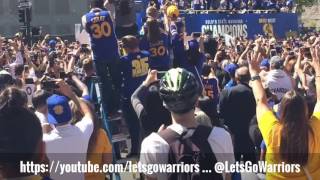 Klay, Iguodala, Durant, Draymond, Curry: Start of Warriors Victory Parade, 3 days + NBA Finals champ