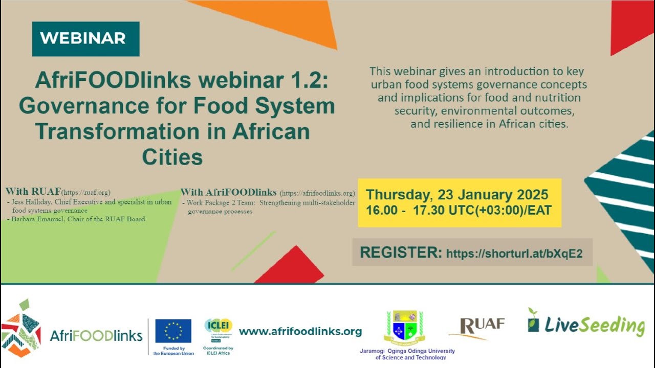 AfriFOODlinks webinar: Governance for food systems transformation in African cities