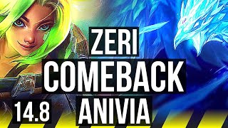 ZERI & Rakan vs ANIVIA & Caitlyn (ADC) | Comeback, 73% winrate | BR Master | 14.8