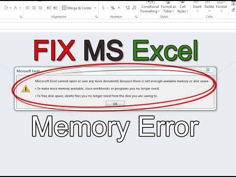 how to fix excel not enough memory