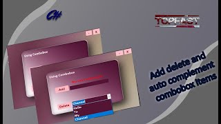 c# | Add delete and auto complement the items of combobox in c#