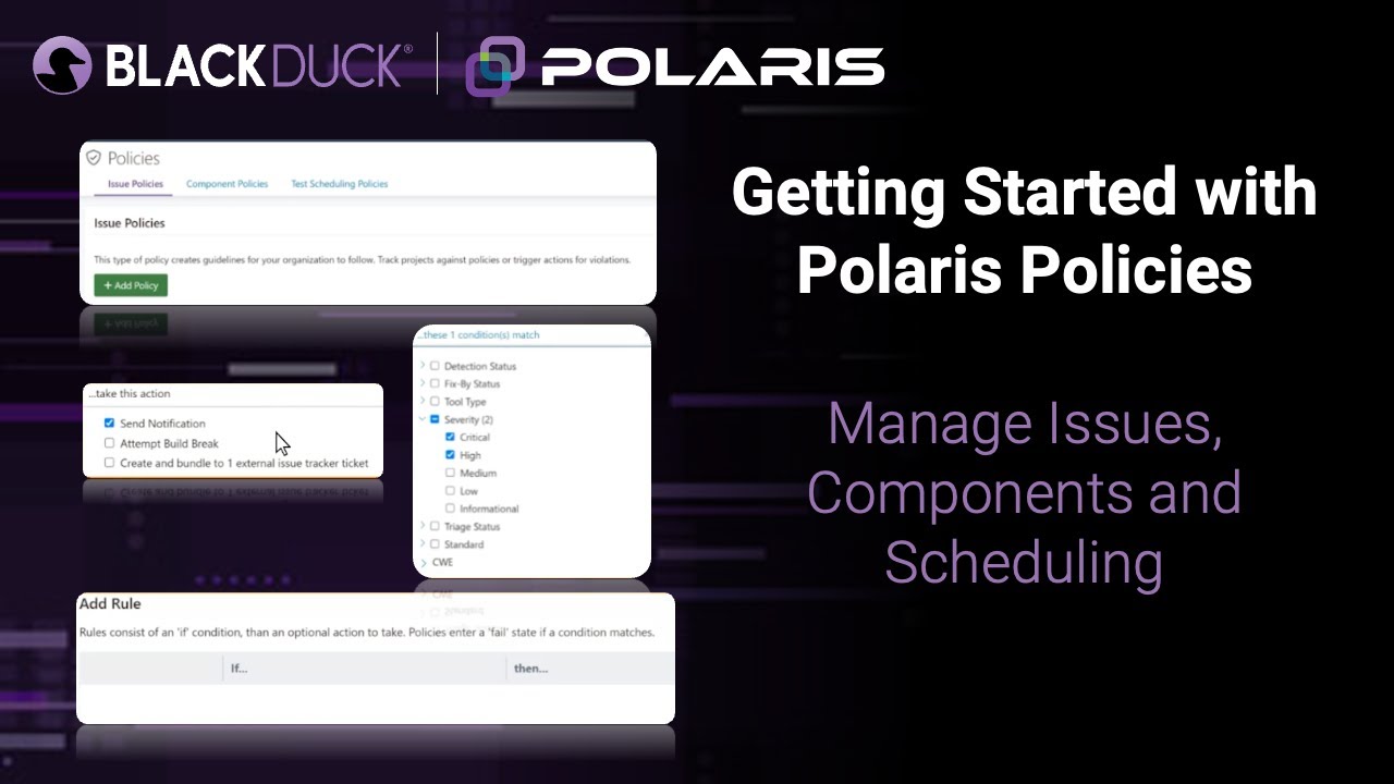 Getting Started with Polaris Policies: Manage Issues, Components and Scheduling | Black Duck Polaris