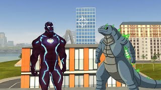 Neon Iron Stickman Rope Hero City Gangstar Mafia - Android Gameplay screenshot 2