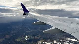United Airlines flight 1797 Landing Stadium Visual into EWR from 10k feet seat 28A raw footage 4K