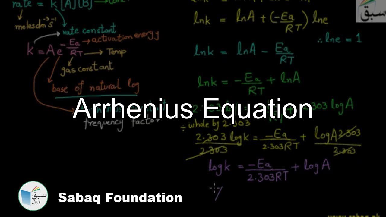 Arrhenius Equation Chemistry Lecture Sabaq pk YouTube Arrhenius equation chemistry lecture sabaq pk youtube