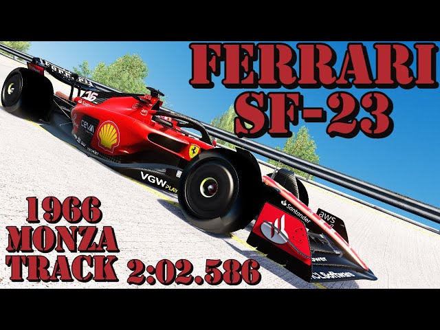 Ferrari's 2023 SF-23 SOUND ONLY AROUND 1966 MONZA GRAND PRIX TRACK (2:02.586) class=