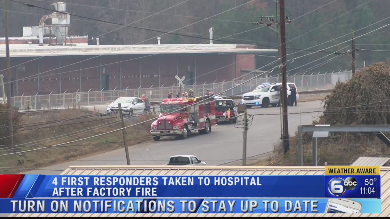 4 first responders taken to hospital after factory fire - YouTube