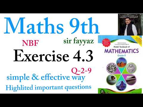 Maths class 9th | exercise 4.3 | ex 4.3 | Q 2-9 | unit 4 | Factorization and Algebraic manipulation