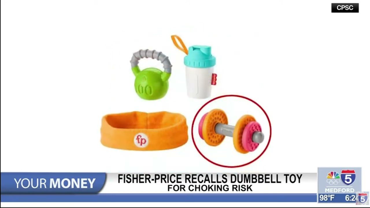 Fisher Price recalls dumbbell toy for choking risk