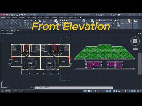 AutoCAD Front Elevation Tutorial | Flats Drawing Step by Step - YouTube