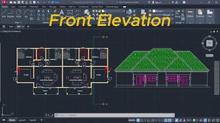 AutoCAD Front Elevation Tutorial | Flats Drawing Step by Step
