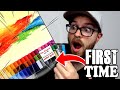 I Tried using OIL PASTELS for the FIRST TIME | 'Adult' Crayons..?