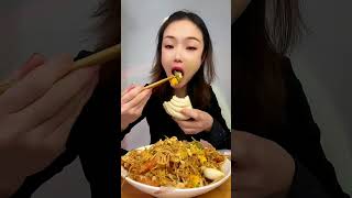 Mukbang | Eat Challenger | Noodles Fried Eggs With Dumplings Yummy | Asmr Mukbang