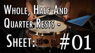 Snare Drum Exercise: Whole, Half and Quarter Rests Sheet #1 - [Sonor AS 1405MB]