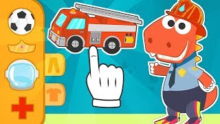 Aprende con Eddie las profesiones  Eddie el dinosaurio se disfraza de bombero, policía y más