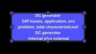 Dc Generator- Diff Losses, Occ Problem, Total Characteristics Of Internal Plus External