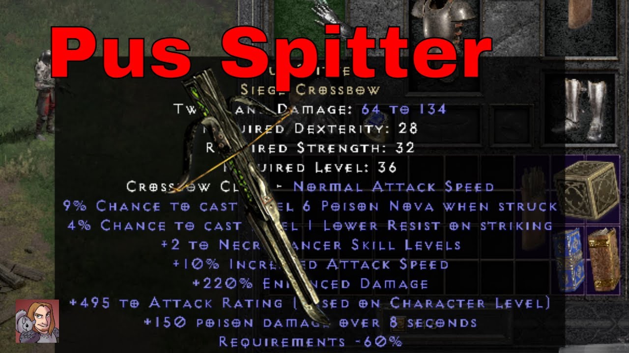 D2R Unique Items - Pus Spitter (Siege Crossbow)