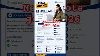 New Work From Home Jobs 2026 | Remote jobs | #job #trendingshorts
