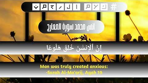 تلاوة ستجعلك تنعزل عن العالم من أجمل ما ستسمع للقارئ انس محمد ♥️😍سورة  المعارج