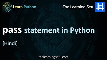 pass statement in Python (in Hindi) | The Learning Setu