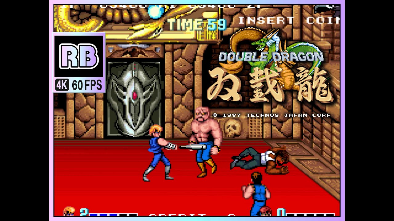 1987 [RBM 4K 60fps] ダブルドラゴン / Double Dragon NoElbow Nomiss