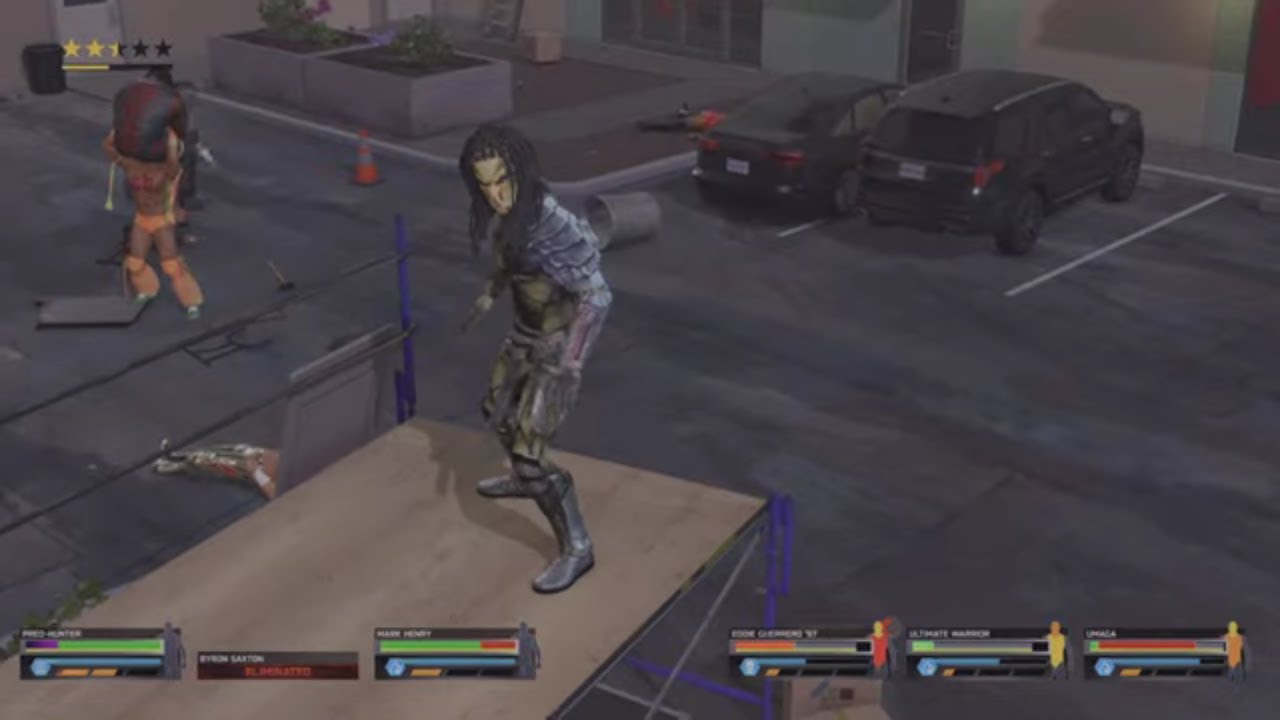 WWE 2K25 Pred-Hunter Alt. VS Byron, Warrior, Eddie, Umaga, Henry 6-Way Parking Lot Brawl