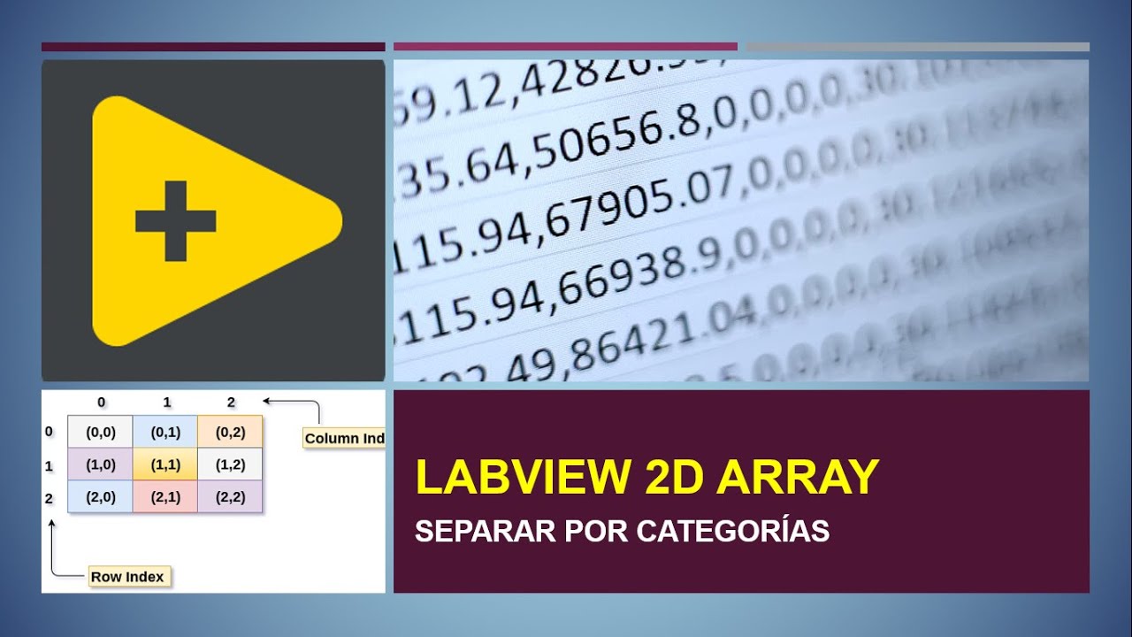Manejo de LabVIEW: Separar array 2D por tipo - YouTube